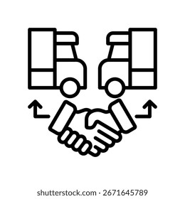 Ilustración vectorial de la línea de iconos de socio logístico