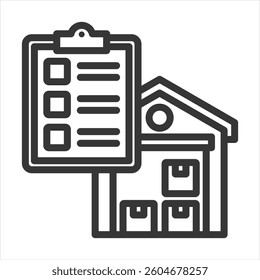 Logistics Planning Outline Icon Vector Illustration