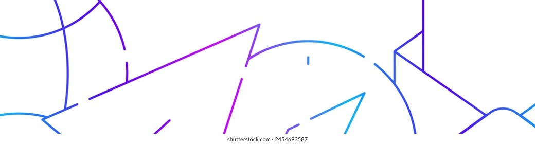 Logistics related horizontal banner or bottom border template background. Flat modern gradient line vector illustration isolated on white.