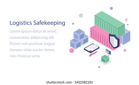
Logistics safekeeping isometric illustration design 
