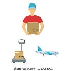 Logistics service cartoon icons in set collection for design. Logistics and equipment vector symbol stock web illustration.