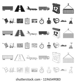 Logistics service cartoon icons in set collection for design. Logistics and equipment vector symbol stock web illustration.