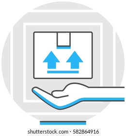Logistics Service - Infographic Icon Elements from Logistics and Transport Set. Flat Thin Line Icon Pictogram for Website and Mobile Application Graphics.