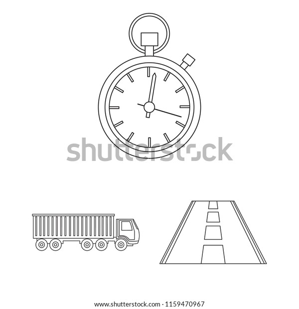 Logistics\
service outline icons in set collection for design. Logistics and\
equipment vector symbol stock web\
illustration.