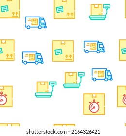 Logistics Service Vector Seamless Pattern Color Line Illustration