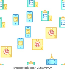 Logistics Service Vector Seamless Pattern Color Line Illustration