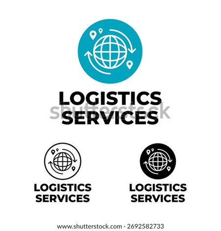 Logistics services transport icon label symbol design vector