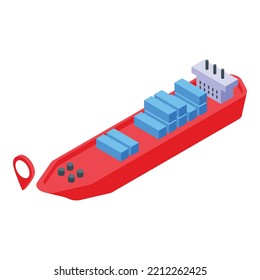 Icono de barco de logística vector isométrico. Producto de consumo. Empresa jurídica