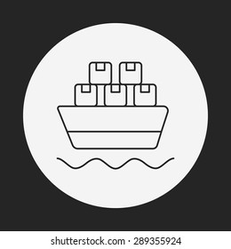logistics ship line icon