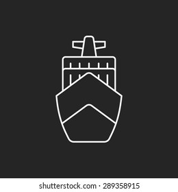 logistics ship line icon