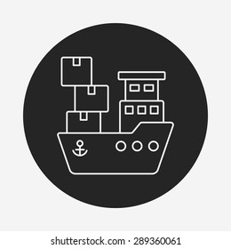 logistics ship line icon