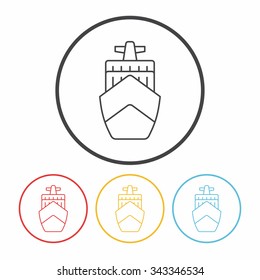 logistics ship line icon