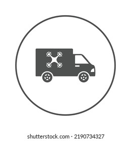 Logistics shipment drone van icon | Circle version icon |