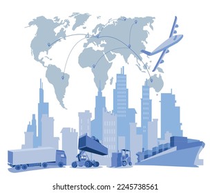 Logistics and shipping of container truck at ship port for business Container Cargo ship and cargo plane with crane bridge working at shipyard at sunrise, logistics import export and shipping