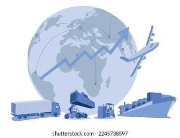 Logistics and shipping of container truck at ship port for business Container Cargo ship and cargo plane with crane bridge working at shipyard at sunrise, logistics import export and shipping