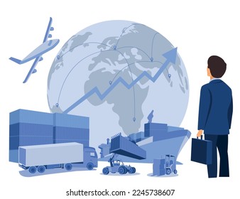 Logistics and shipping of container truck at ship port for business Container Cargo ship and cargo plane with crane bridge working at shipyard at sunrise, logistics import export and shipping