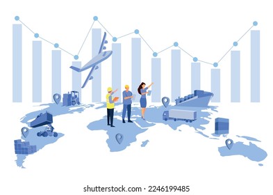 Logistics and shipping of container truck at ship port for business Container Cargo ship and cargo plane with crane bridge working at shipyard at sunrise, logistics import export and shipping