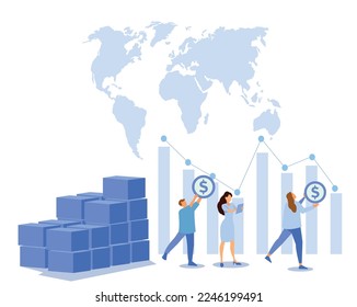 Logistics and shipping of container truck at ship port for business Container Cargo ship and cargo plane with crane bridge working at shipyard at sunrise, logistics import export and shipping