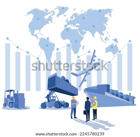 Logistics and shipping of container truck at ship port for business Container Cargo ship and cargo plane with crane bridge working at shipyard at sunrise, logistics import export and shipping