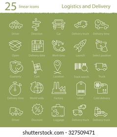 Logistics, shipping and delivery icons set