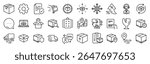 Logistics, Shipping document line icons. Settings gear, Message, Inflation icons. Set of Truck Delivery, Box and Checklist icons. Parcel tracking shipping, World trade logistics. Vector