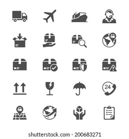Iconos planos de logística y envío