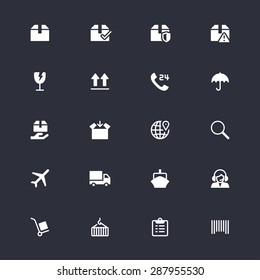 Logistics and shipping flat icons