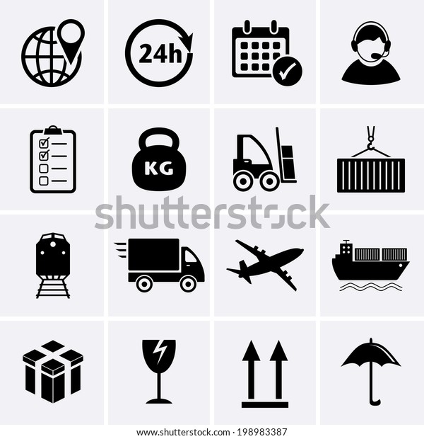 Logistics Shipping Icon Stock Vector (Royalty Free) 198983387