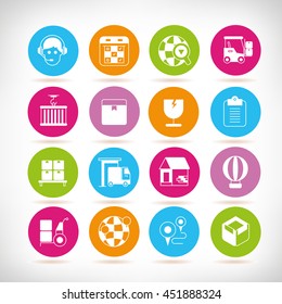 logistics and shipping icons 