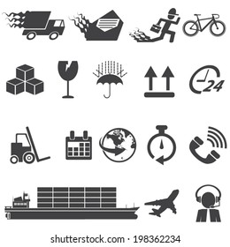 Logistics and Shipping icons - Illustration