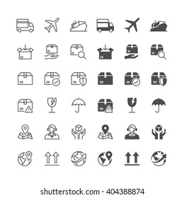 Logistics and shipping icons, included normal and enable state.