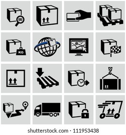 Logistics shipping icons set.