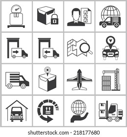 logistics shipping icons set, delivery icons