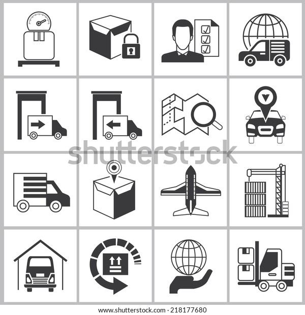 logistics shipping\
icons set, delivery\
icons