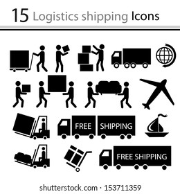 Logistics shipping icons set (vector)