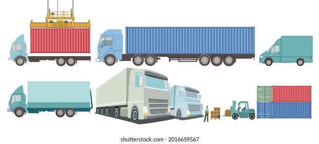 Logistics and shipping, truck transport