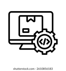 Logistics Software Line Vector Illustration On White Background.