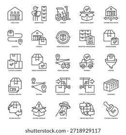 Logística y cadena de suministro Line Icon