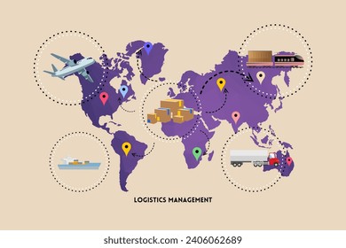 Logistics and supply chain, Supply Chain Symphony: Vector Art Visualizing Efficiency, logistics management