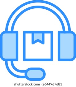 Icono de Asistencia de logística Ilustración vectorial de color azul