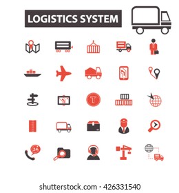 logistics system icons
