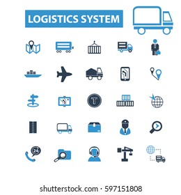 logistics system icons
