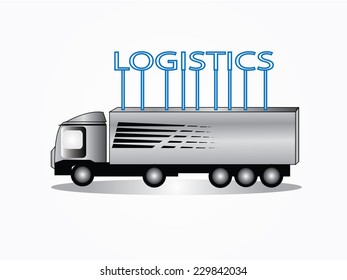 Logistics technology concept,truck vector
