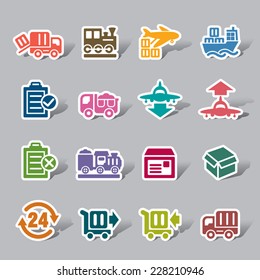Logistics and Transport Color Icon Label