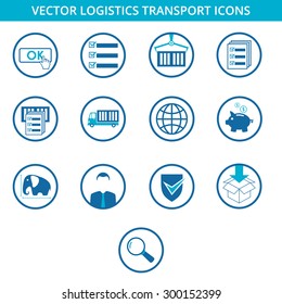 Logistics Transport Icon Set vector. Transportation business icons.