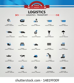 Logistics and transport icons,Blue version,vector