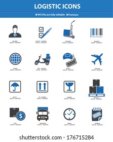 Logistics & transport icons,Blue version,vector