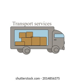 Logistics and transportation of container cargo Big cargo truck driving on the
