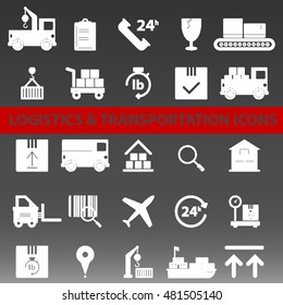 Logistics and Transportation Icons Set Vector Illustration