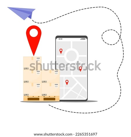 Logistics transporting goods through online delivery to the destination.